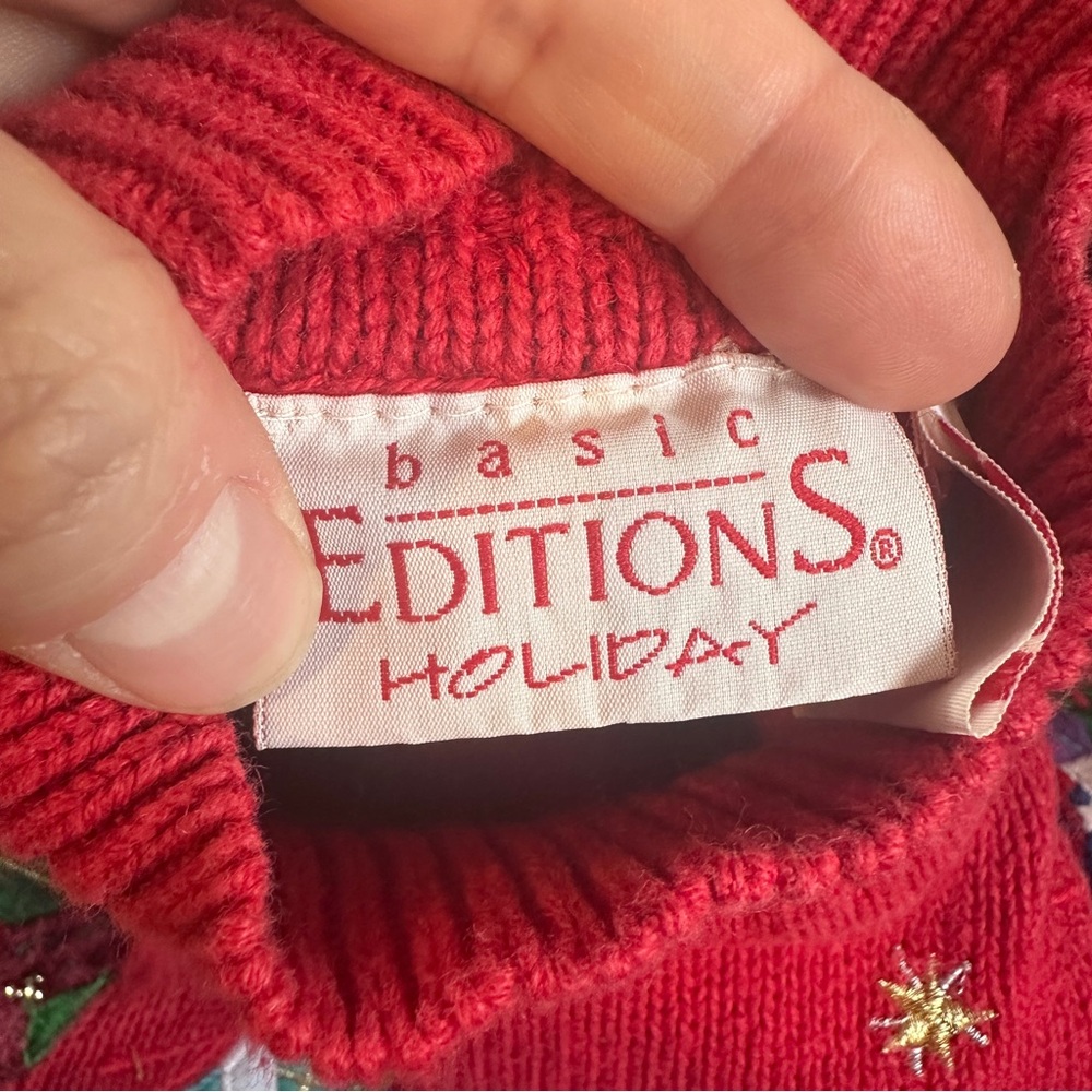 Women’s Small Red Vintage Ugly Christmas Sweater Embroidered‎ Appliqué Beaded - Picture 9 of 9